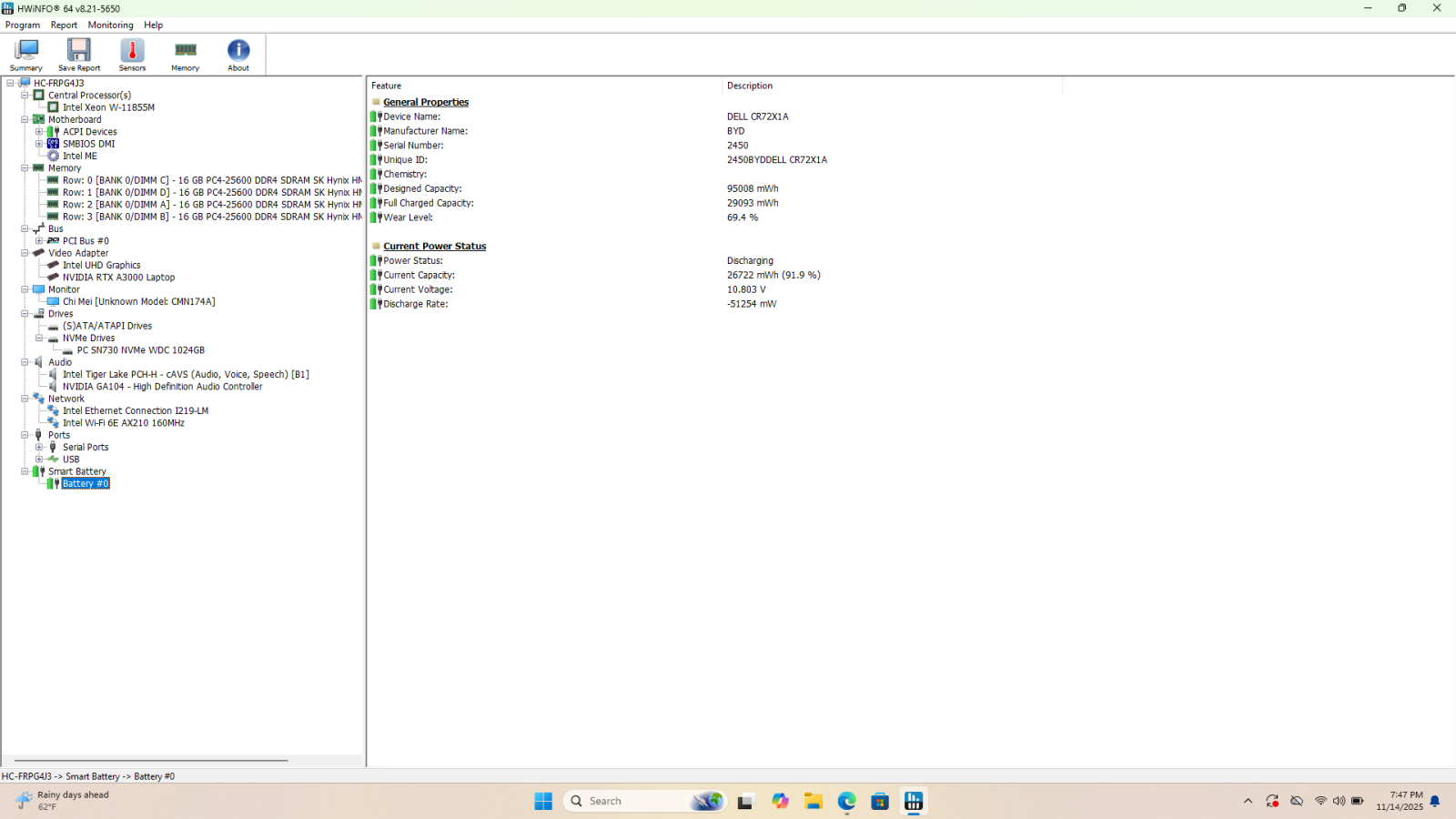 Dell Precision 7760 17.3" FHD, Xeon W-11855M, 64GB, 1TB, RTX A3000 - Photo 6